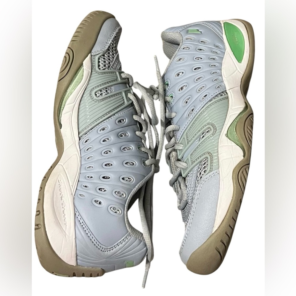 Prince T22 women’s 8.5 lace up grey and mint athletic tennis shoes - Picture 4 of 7